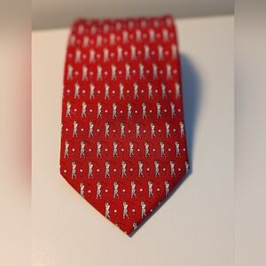 Vineyard Vines Hand Picked by Shep & Ian Red Silk Golf Tie Made in USA